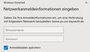Fenster: Netzwerkanmeldeinformationen eingeben Fenster: Netzwerkanmeldeinformationen eingeben
